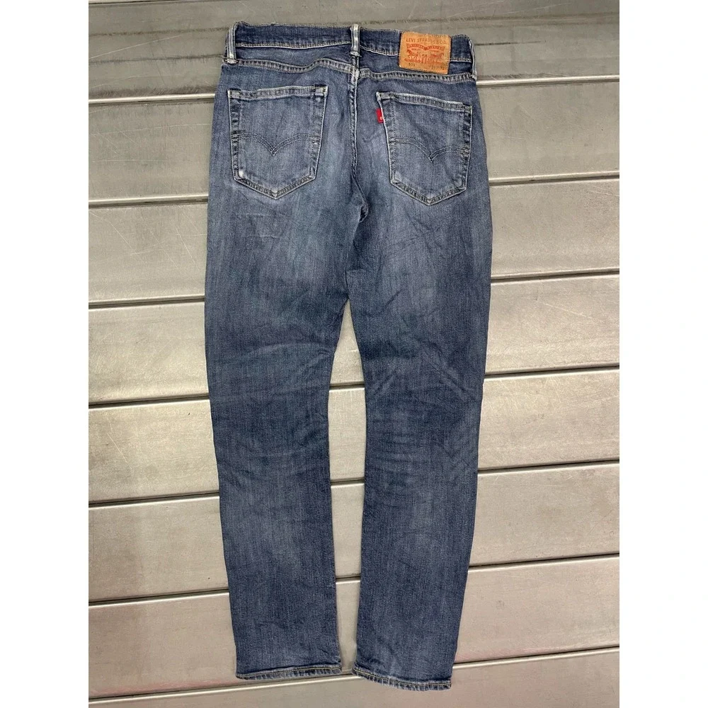 Levis 511 Jeans Mens 29X30 Blue‎ Medium Wash Denim Slim Straight Leg Distressed